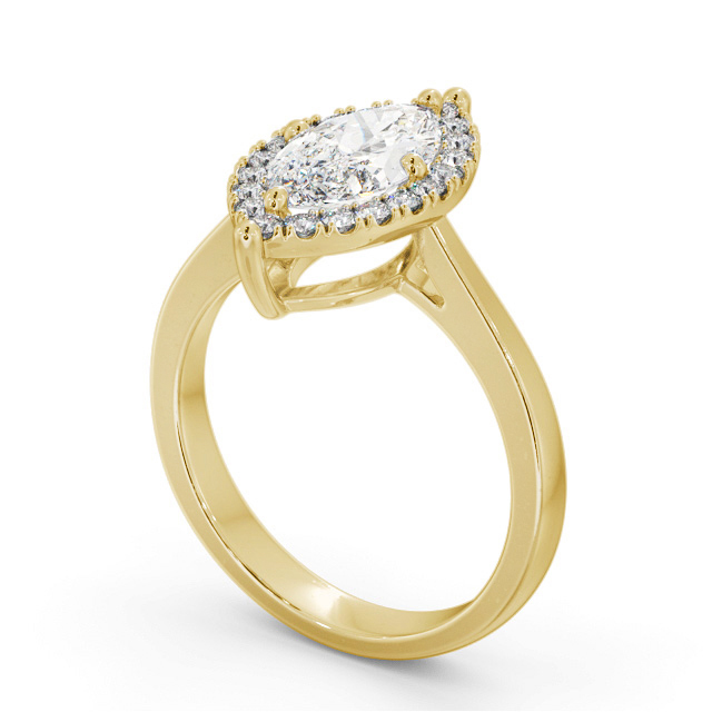 Halo Marquise Diamond Engagement Ring 18K Yellow Gold - Wirdsley ENMA26_YG_SIDE