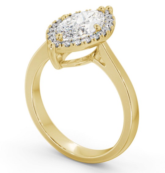 Halo Marquise Diamond Cluster Engagement Ring 18K Yellow Gold ENMA26_YG_THUMB1 