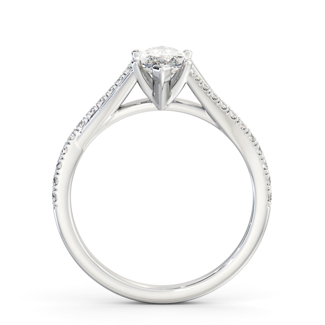Marquise Diamond Engagement Ring 9K White Gold Solitaire With Side Stones - Apelton ENMA26S_WG_UP