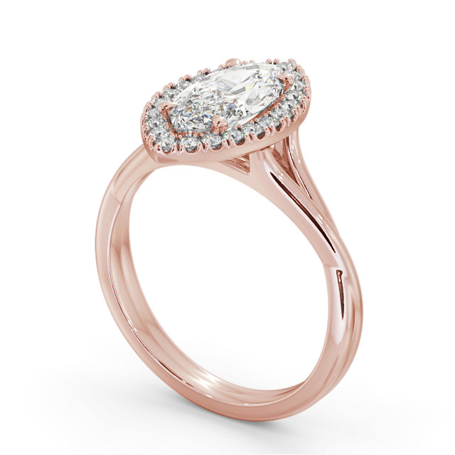 Halo Marquise Diamond Engagement Ring 18K Rose Gold - Nermina ENMA27_RG_SIDE