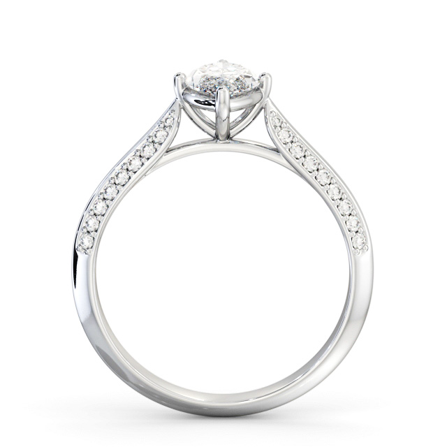 Marquise Diamond Engagement Ring 9K White Gold Solitaire With Side Stones - Kavan ENMA27S_WG_UP