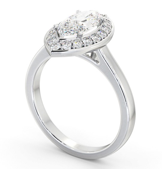  Halo Marquise Diamond Engagement Ring 18K White Gold - Maraig ENMA29_WG_THUMB1 