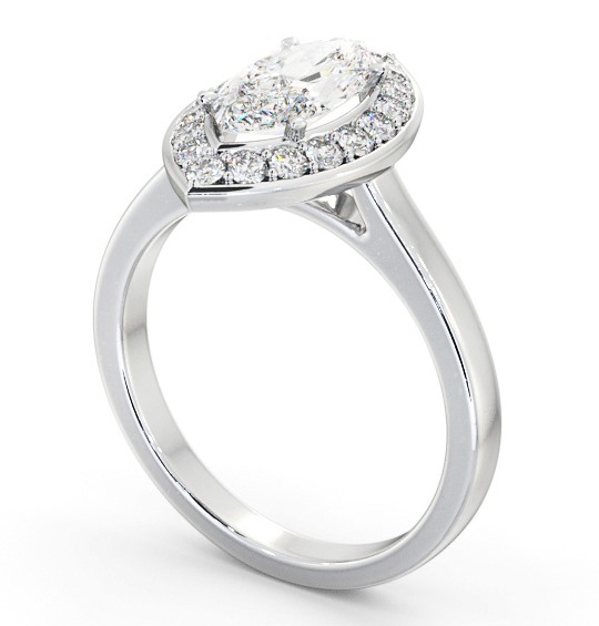 Halo Marquise Diamond Engagement Ring 18K White Gold ENMA29_WG_THUMB1