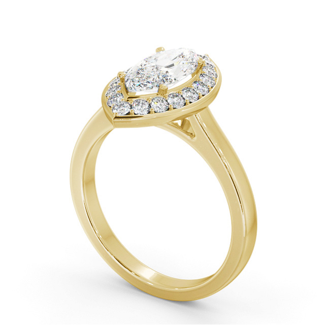 Halo Marquise Diamond Engagement Ring 9K Yellow Gold - Maraig ENMA29_YG_SIDE