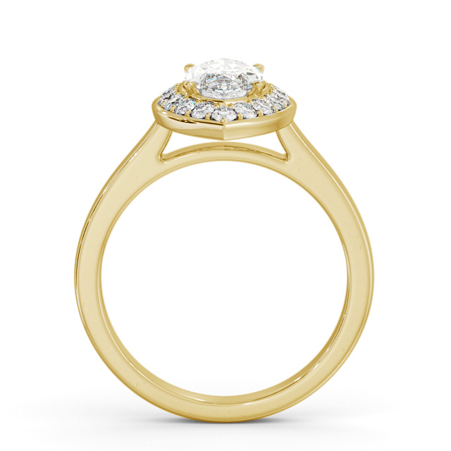 Halo Marquise Diamond Engagement Ring 9K Yellow Gold - Maraig ENMA29_YG_UP