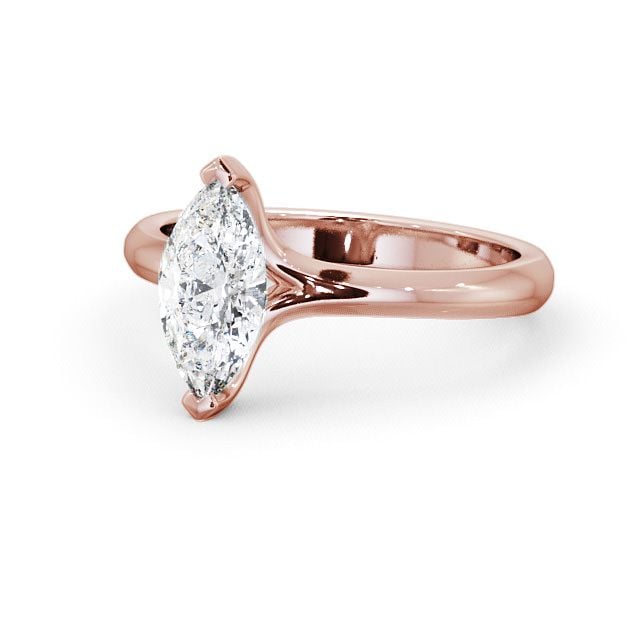Marquise Diamond Engagement Ring 9K Rose Gold Solitaire - Bisley ENMA2_RG_FLAT