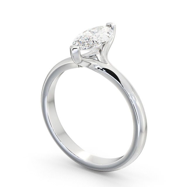 Marquise Diamond Engagement Ring Platinum Solitaire - Bisley ENMA2_WG_SIDE