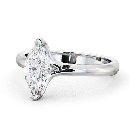  Marquise Diamond Engagement Ring 18K White Gold Solitaire - Bisley ENMA2_WG_THUMB2 