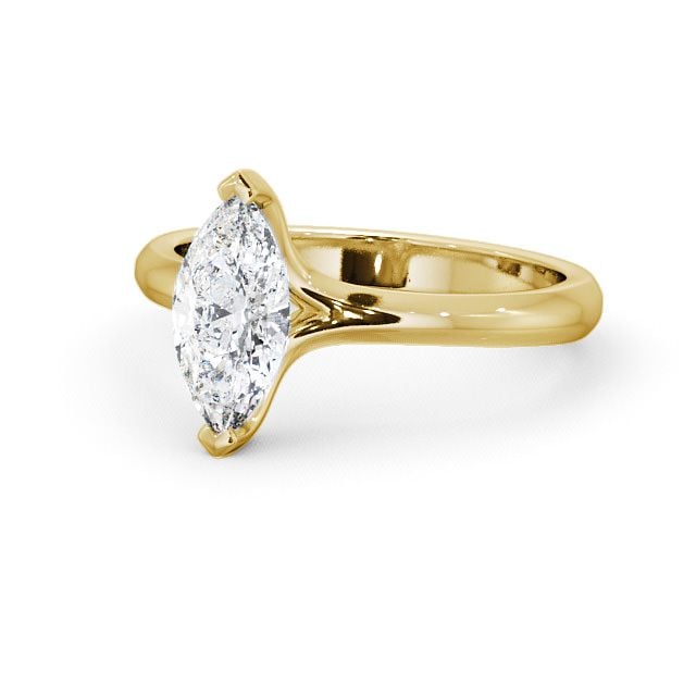 Marquise Diamond Engagement Ring 18K Yellow Gold Solitaire - Bisley ENMA2_YG_FLAT