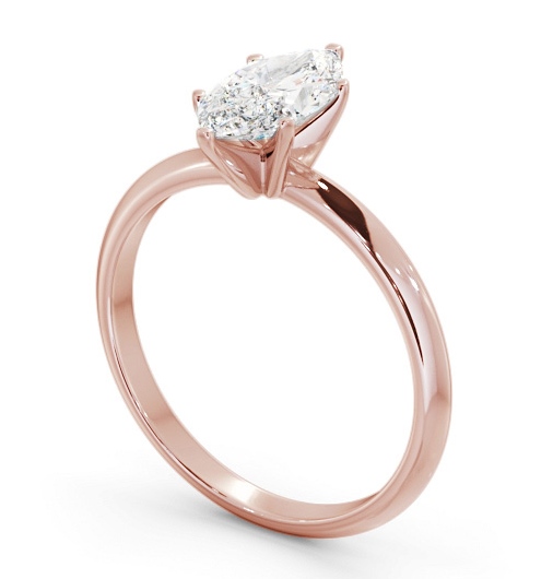 Marquise Diamond Knife Edge Band Engagement Ring 18K Rose Gold Solitaire ENMA30_RG_THUMB1 