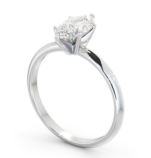 Marquise Diamond Knife Edge Band Engagement Ring 18K White Gold Solitaire ENMA30_WG_THUMB1