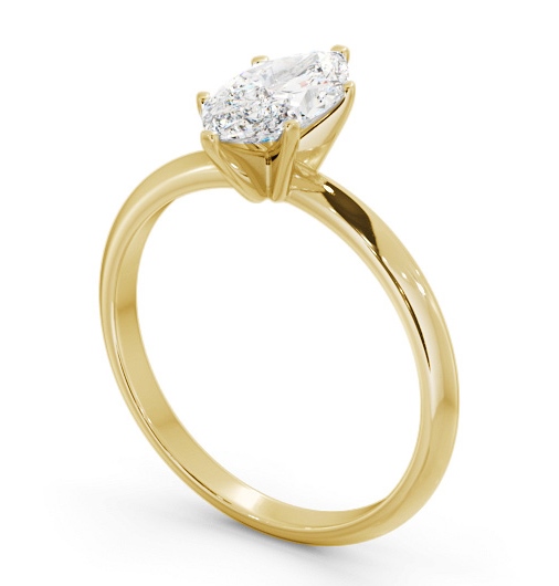 Marquise Diamond Knife Edge Band Engagement Ring 18K Yellow Gold Solitaire ENMA30_YG_THUMB1 