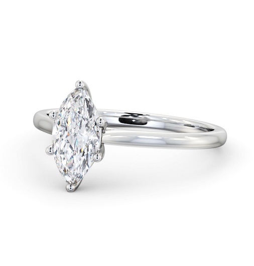 Marquise Diamond Classic 6 Prong Engagement Ring 18K White Gold Solitaire ENMA32_WG_THUMB2 