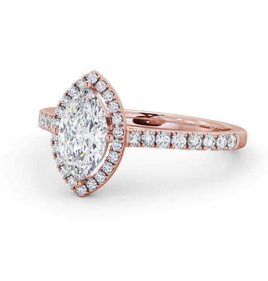  Halo Marquise Diamond Engagement Ring 9K Rose Gold - Laurel ENMA33_RG_THUMB2 