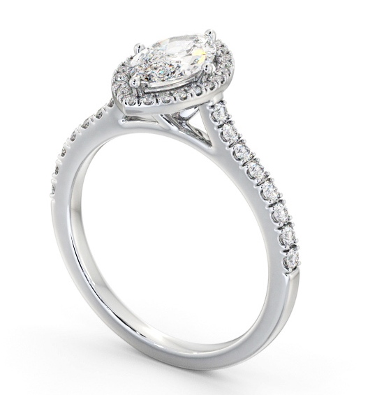 Halo Marquise Diamond Classic Engagement Ring 18K White Gold ENMA33_WG_THUMB1 