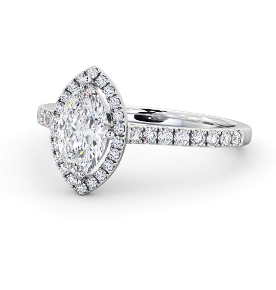  Halo Marquise Diamond Engagement Ring 18K White Gold - Laurel ENMA33_WG_THUMB2 