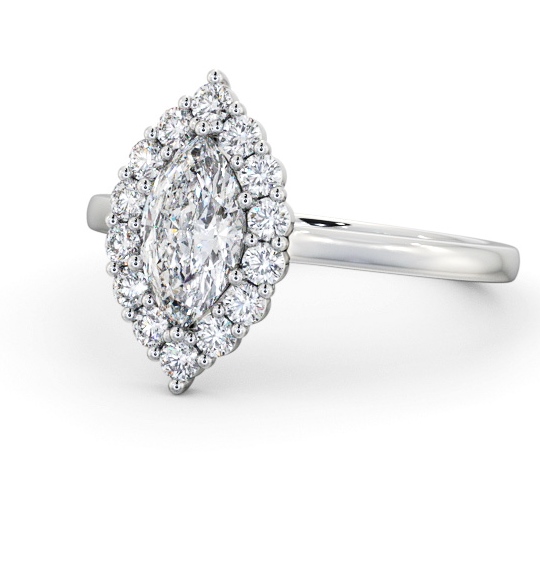 Halo Marquise Diamond Elegant Style Engagement Ring 18K White Gold ENMA34_WG_THUMB2 