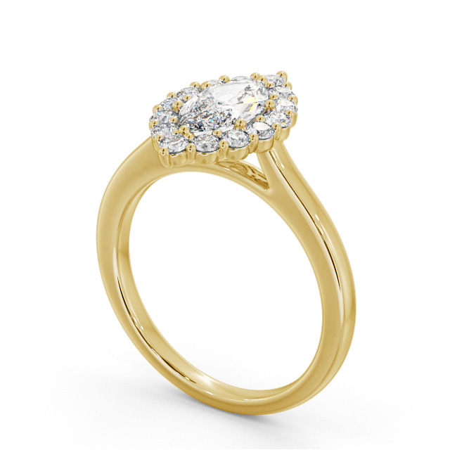 Halo Marquise Diamond Engagement Ring 18K Yellow Gold - Avila