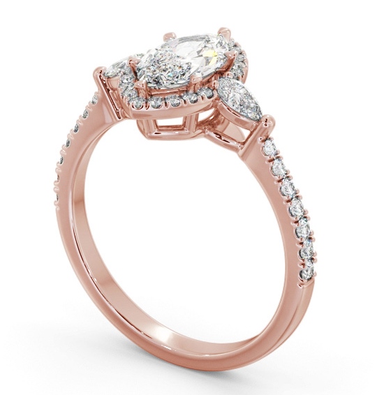 Halo Marquise with Pear Diamond Engagement Ring 9K Rose Gold ENMA35_RG_THUMB1