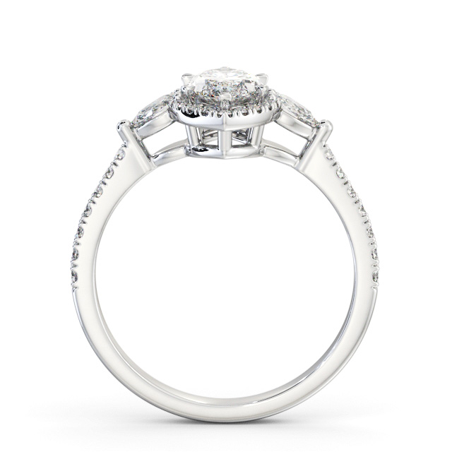 Halo Marquise Diamond Engagement Ring 18K White Gold - Maisey ENMA35_WG_UP