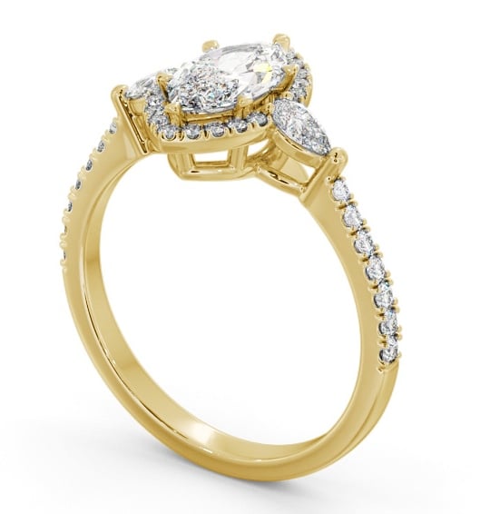 Halo Marquise with Pear Diamond Engagement Ring 9K Yellow Gold ENMA35_YG_THUMB1