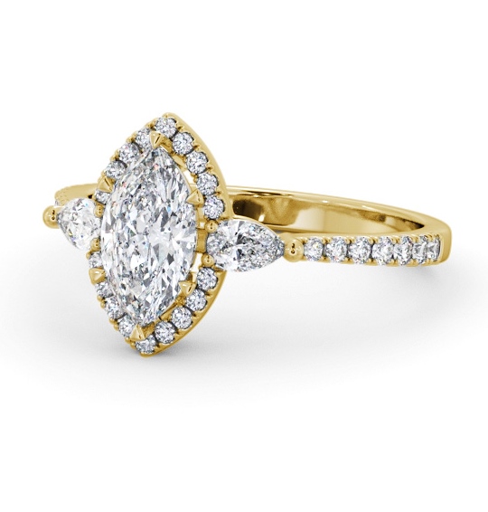  Halo Marquise Diamond Engagement Ring 9K Yellow Gold - Maisey ENMA35_YG_THUMB2 