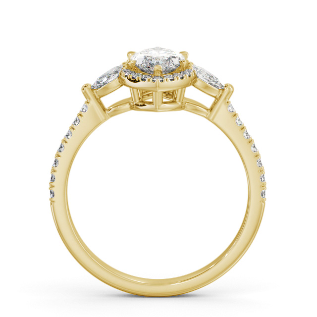 Halo Marquise Diamond Engagement Ring 18K Yellow Gold - Maisey ENMA35_YG_UP