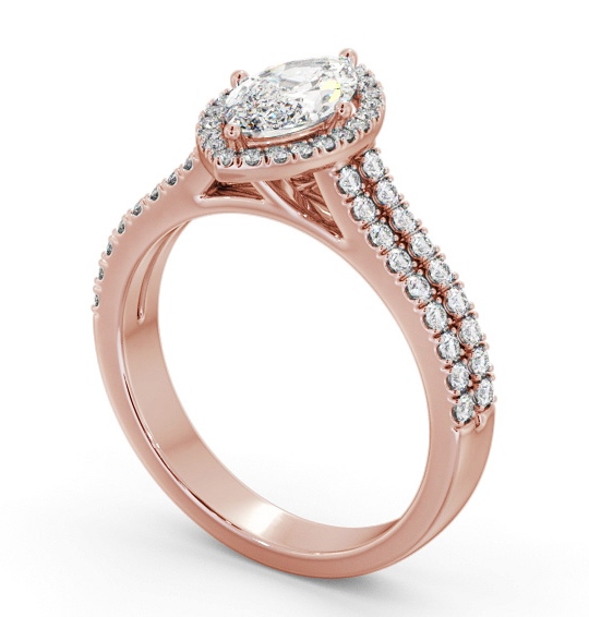 Halo Marquise Diamond Split Band Engagement Ring 9K Rose Gold ENMA36_RG_THUMB1