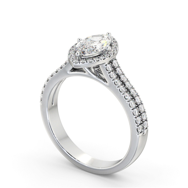 Halo Marquise Diamond Engagement Ring 18K White Gold - Redmond ENMA36_WG_SIDE