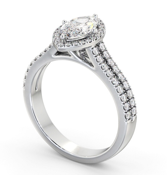 Halo Marquise Diamond Split Band Engagement Ring 18K White Gold ENMA36_WG_THUMB1