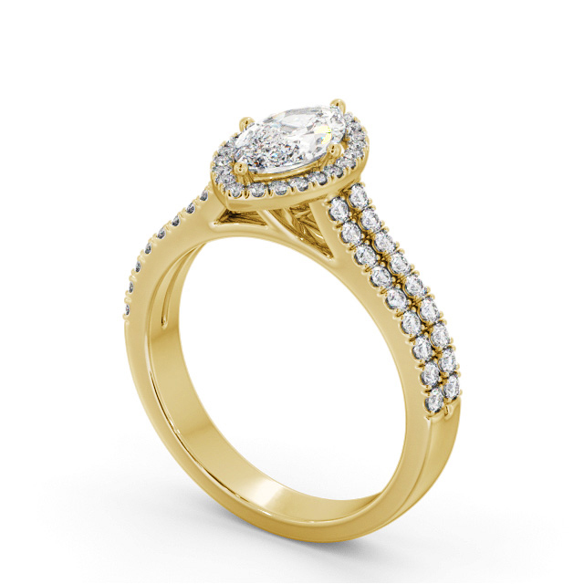 Halo Marquise Diamond Engagement Ring 18K Yellow Gold - Redmond