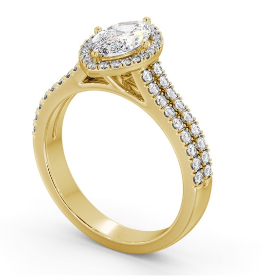 Halo Marquise Diamond Split Band Engagement Ring 9K Yellow Gold ENMA36_YG_THUMB1