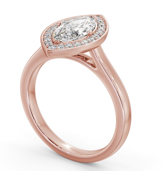 Marquise Diamond with A Channel Set Halo Engagement Ring 18K Rose Gold ENMA37_RG_THUMB1