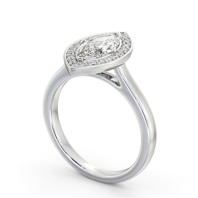 Halo Marquise Diamond Engagement Ring Palladium - Nellie ENMA37_WG_SIDE