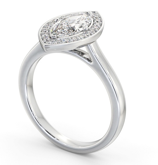 Marquise Diamond with A Channel Set Halo Engagement Ring 18K White Gold ENMA37_WG_THUMB1 