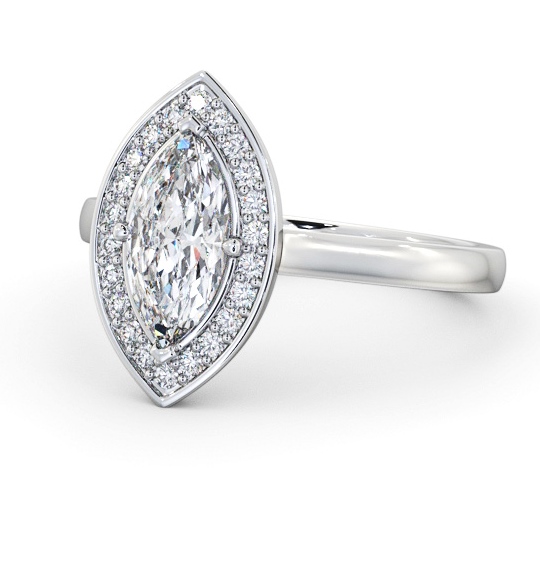  Halo Marquise Diamond Engagement Ring 18K White Gold - Nellie ENMA37_WG_THUMB2 