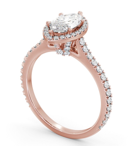 Halo Marquise Diamond Engagement Ring with Diamond Set Supports 9K Rose Gold ENMA38_RG_THUMB1