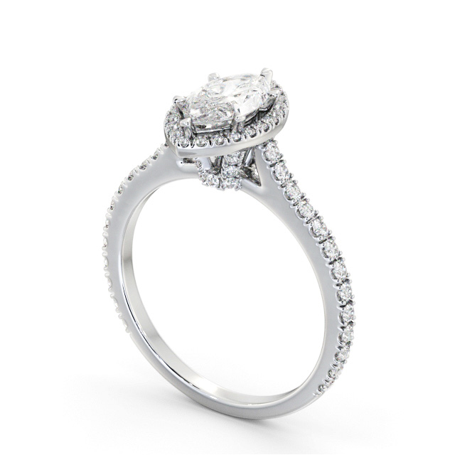 Halo Marquise Diamond Engagement Ring Palladium - Harlow ENMA38_WG_SIDE