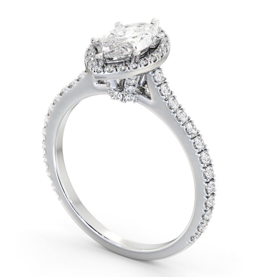 Halo Marquise Diamond Engagement Ring with Diamond Set Supports Palladium ENMA38_WG_THUMB1