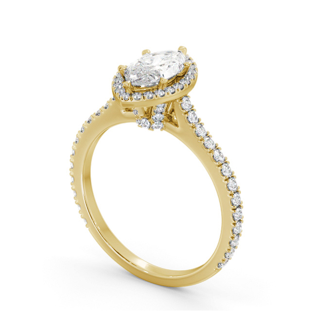 Halo Marquise Diamond Engagement Ring 9K Yellow Gold - Harlow ENMA38_YG_SIDE