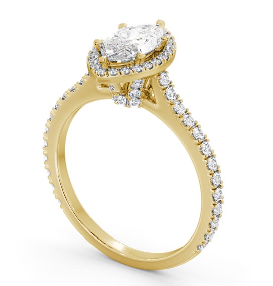 Halo Marquise Diamond Engagement Ring with Diamond Set Supports 18K Yellow Gold ENMA38_YG_THUMB1