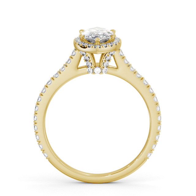 Halo Marquise Diamond Engagement Ring 9K Yellow Gold - Harlow ENMA38_YG_UP