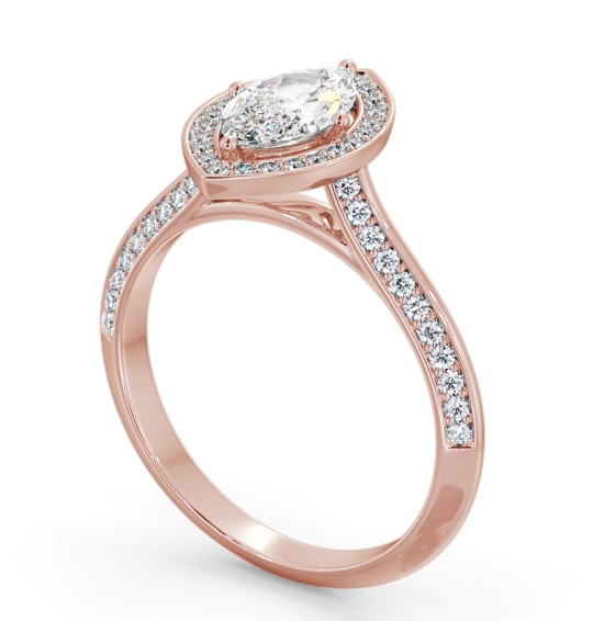 Halo Marquise Diamond with Knife Edge Band Engagement Ring 18K Rose Gold ENMA39_RG_THUMB1 