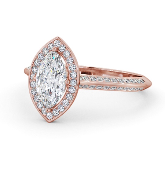  Halo Marquise Diamond Engagement Ring 18K Rose Gold - Alderney ENMA39_RG_THUMB2 