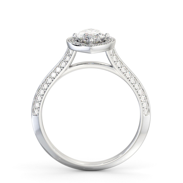 Halo Marquise Diamond Engagement Ring 18K White Gold - Alderney ENMA39_WG_UP