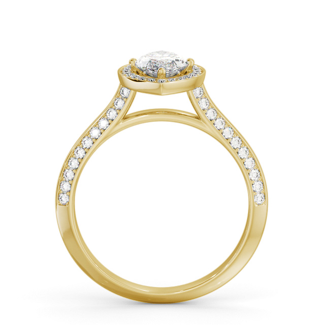 Halo Marquise Diamond Engagement Ring 9K Yellow Gold - Alderney ENMA39_YG_UP