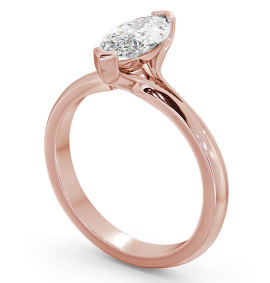 Marquise Diamond Engagement Ring 9K Rose Gold Solitaire - Hessay ENMA3_RG_THUMB1