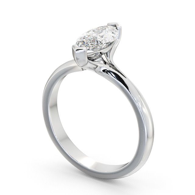 Marquise Diamond Engagement Ring Platinum Solitaire - Hessay ENMA3_WG_SIDE