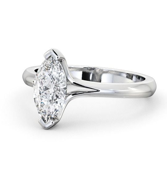 Marquise Diamond 2 Prong Engagement Ring 18K White Gold Solitaire ENMA3_WG_THUMB2 