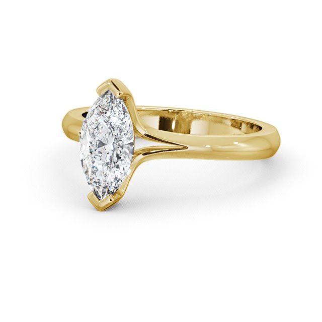 Marquise Diamond Engagement Ring 9K Yellow Gold Solitaire - Hessay ENMA3_YG_FLAT